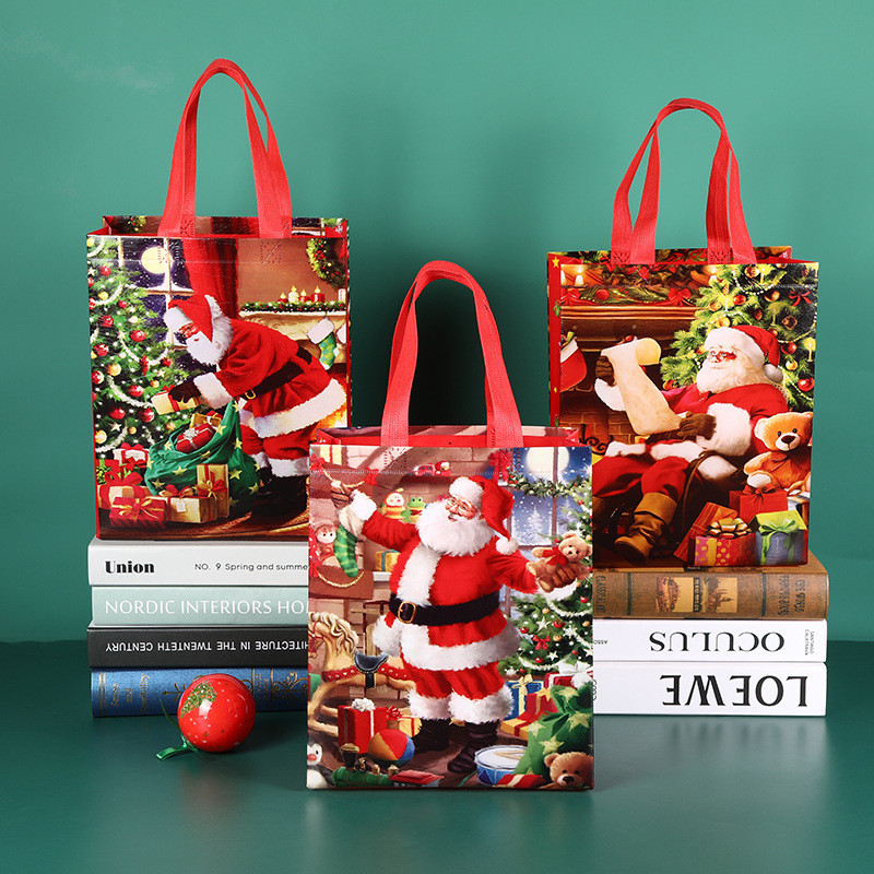 

(WYNOLSHOP21) TAS TERPAL 3D NATAL 2025 / GOODIE BAG NATAL SANTA CLAUSE LUCU / SOUVENIR BAG NATAL BESAR