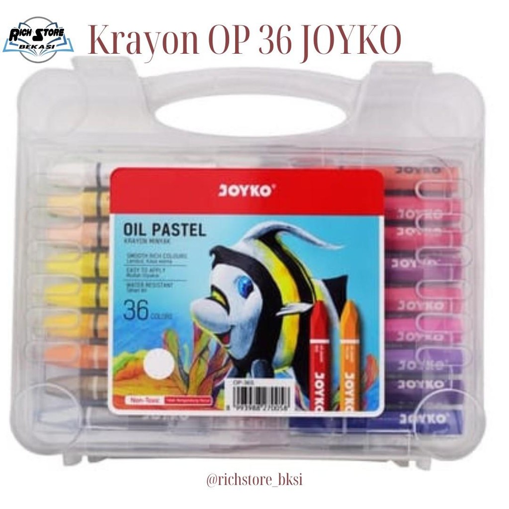 

PENSIL WARNA KRAYON MERK JOYKO 1 SET ISI 36 WARNA BERKUALITAS (OP-36S)