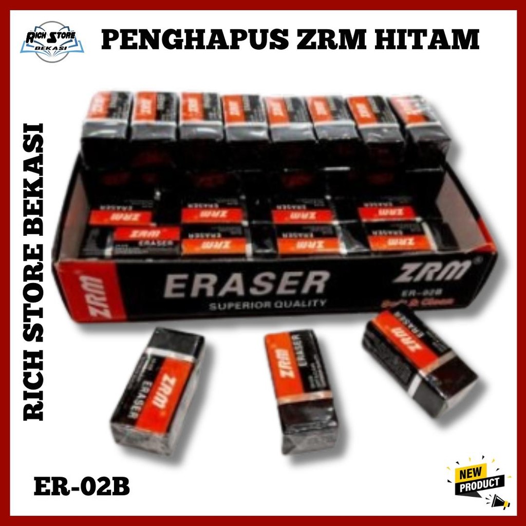 

PENGAPUS MERK ZRM ER-02B WARNA HITAM BERKUALITAS 1 PACK ISI 40 PCS