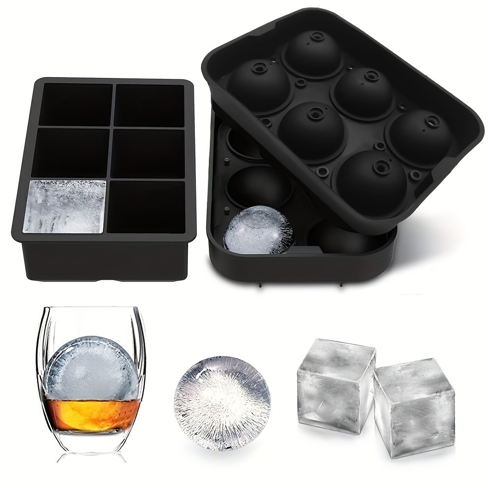 1pc Silicone 6-Grid Ice Cube Mold Tray Multifunctional Chocolate, Pudding, Jelly, Whiskey Ice Tray P