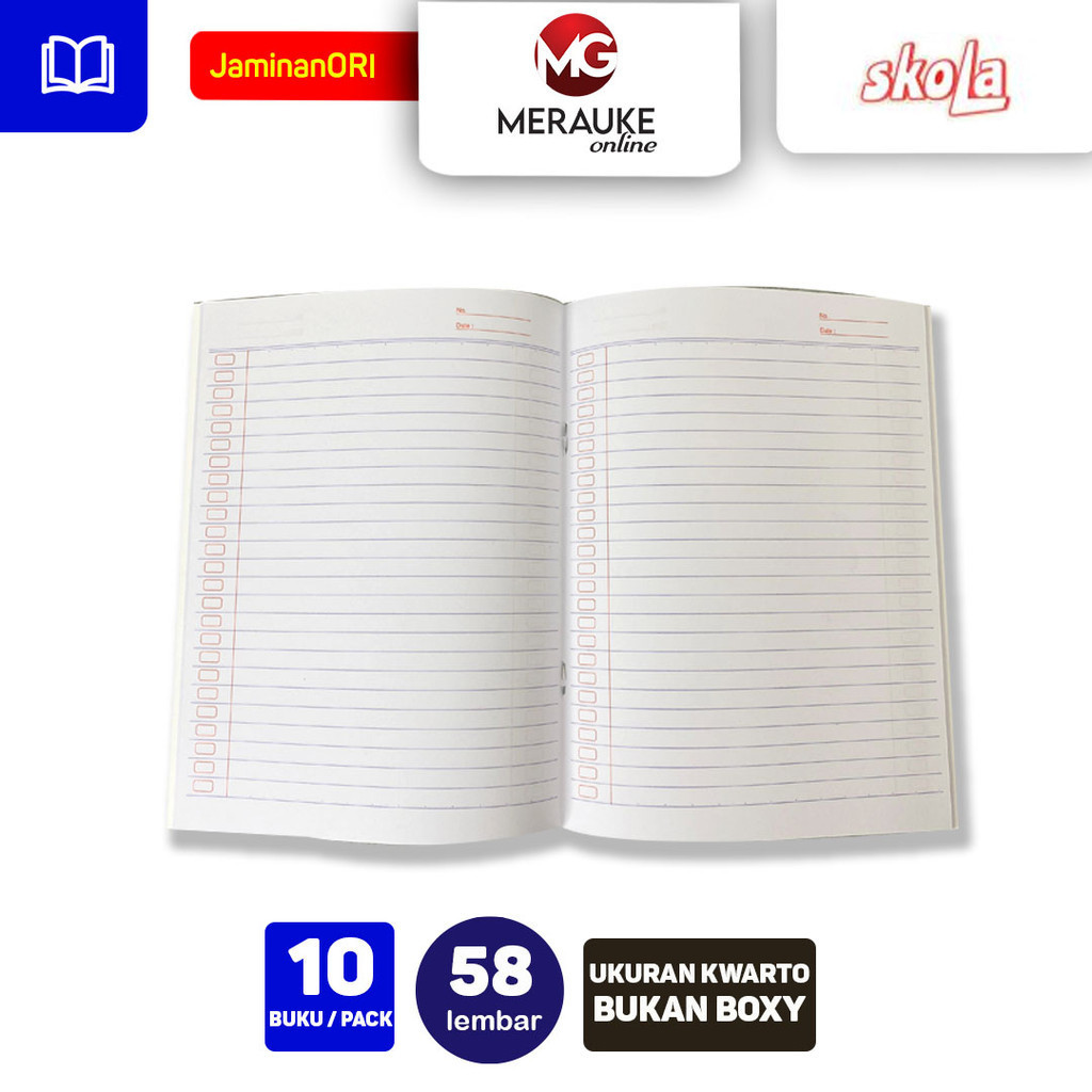 

Buku Tulis Skola 58 Lembar (1 Pack Isi 10 Buku)