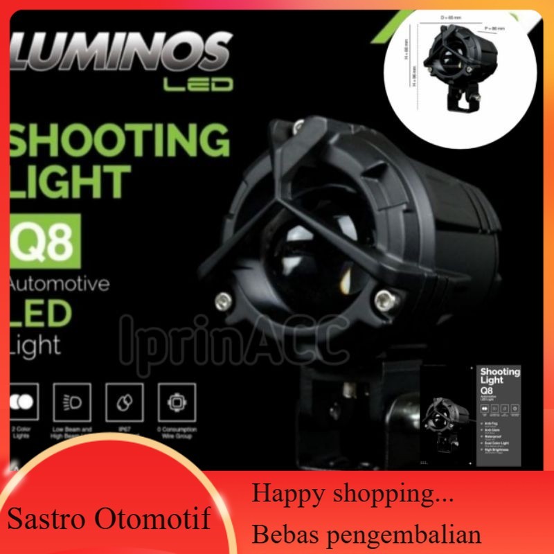 TERBARU Lampu Luminos Q8 Original Putih Kuning Motor Mobil 12 Volt Model Duromoto M5