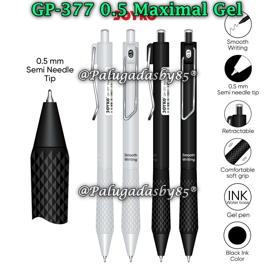 

(1 Biji) Gelpen JOYKO GP-377 Maximal Gel 0.5 mm Gel Pen Hitam / Gel Pen Pulpen Pena Joyko GP-377