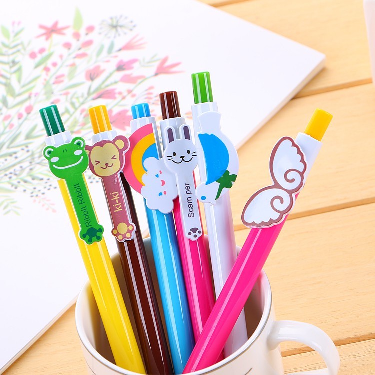 

PULPEN MEKANIK MOTIF KARAKTER KARTUN LUCU 1 LUSIN / BOLPEN GEL KARAKTER TERMURAH