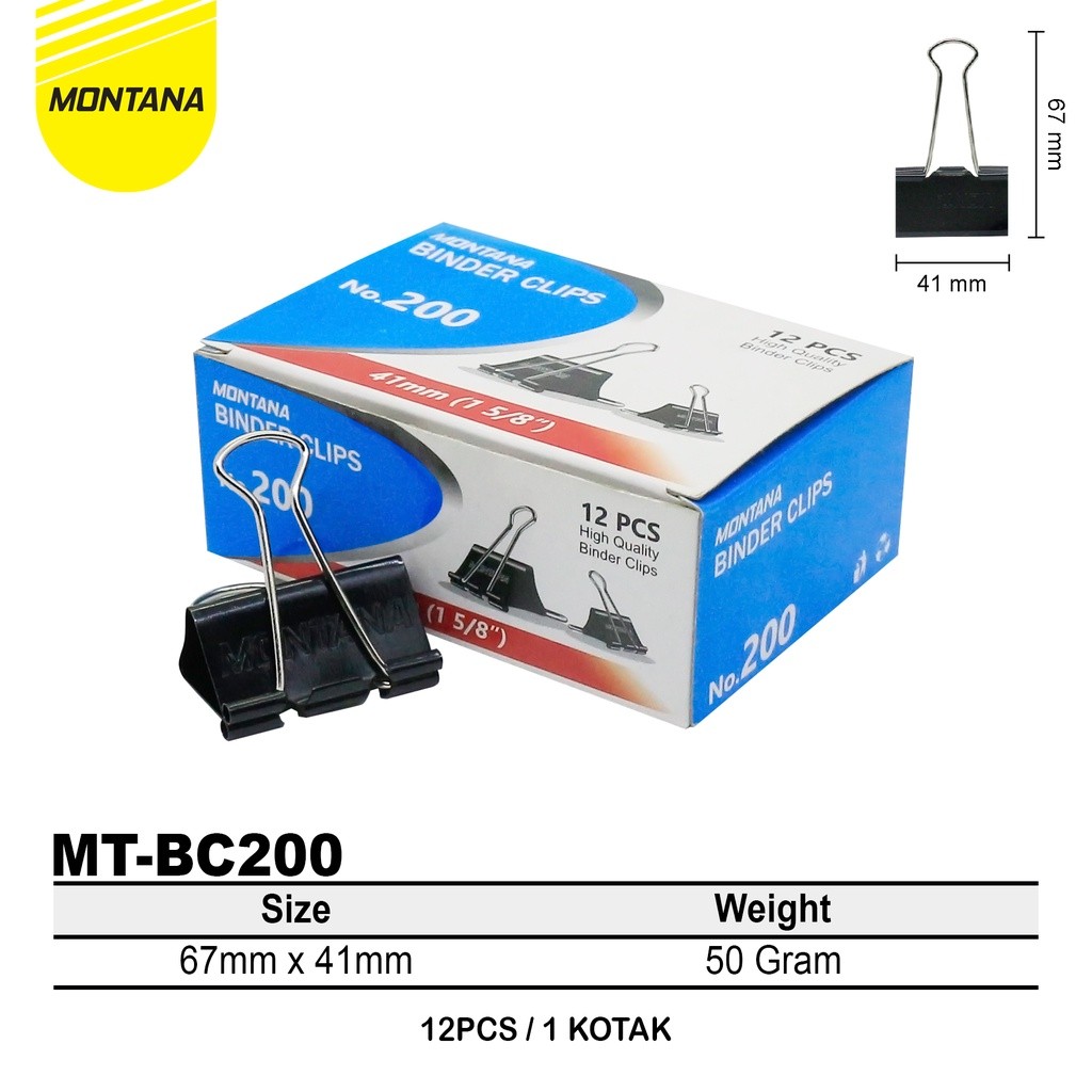 

Binder Clip MONTANA 107 111 155 200 260 280 (12PCS)