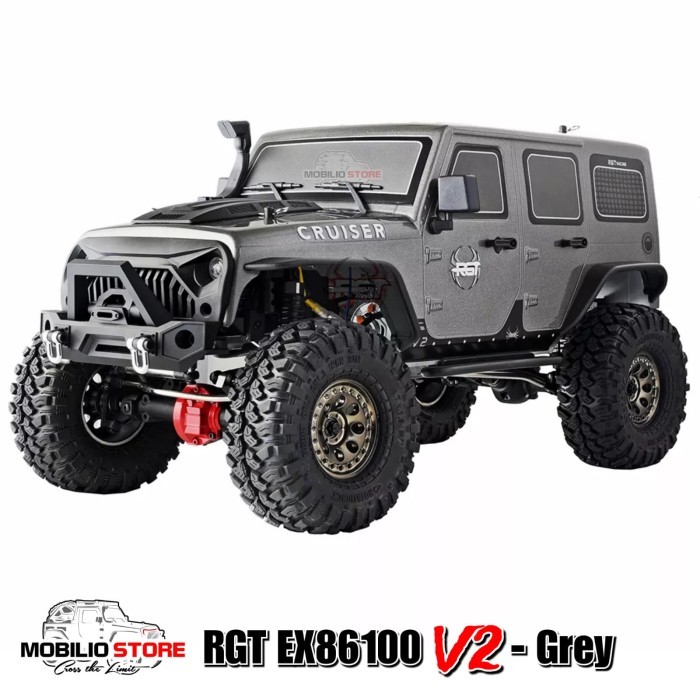 ✨Virtual.C✨ -TERBARU RGT EX 86100 V2 1:10 Scale Rock Crawler Cruiser 4WD Offroad RTR RC Car - Grey