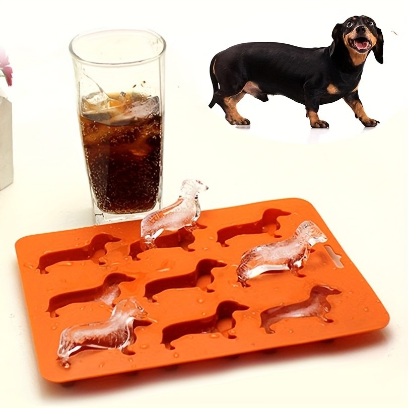 3D Dog Shaped Ice Cube Tray Chocolate Cake Mold Perfect for Beer Ice Cubes Party DIY Fondant Baking 