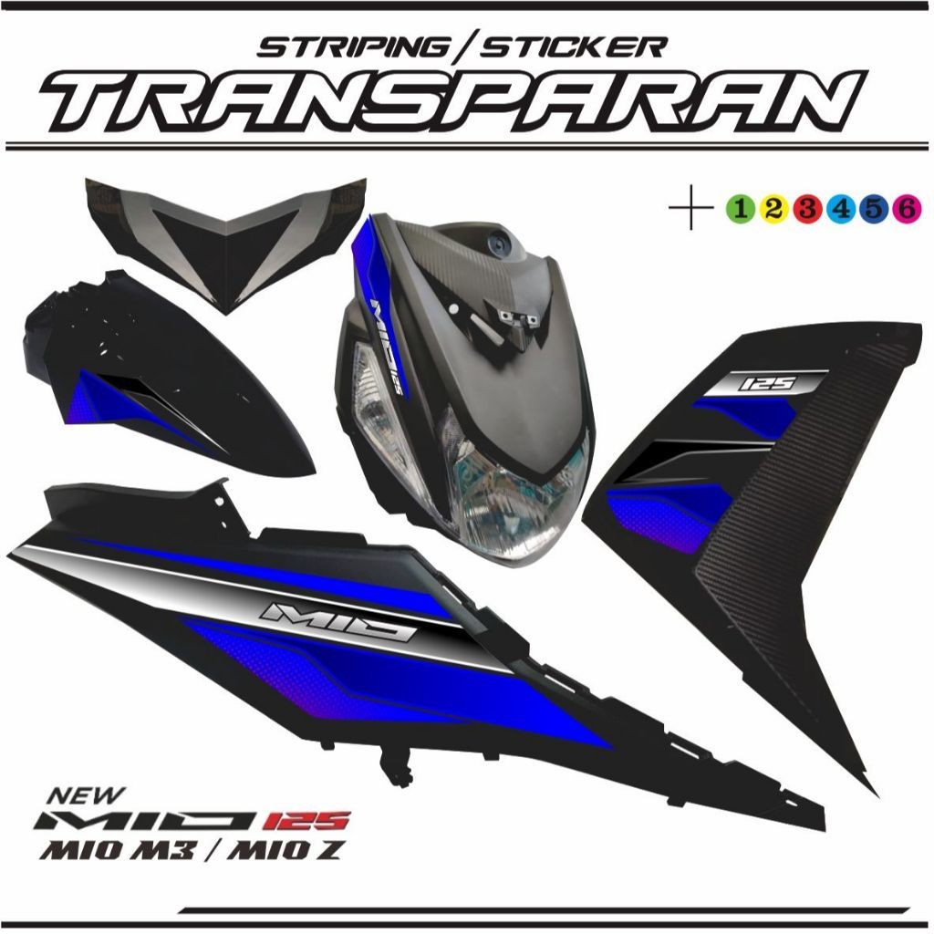 STIKER TRANSPARAN UV STRIPING TRANSPARAN STIKER MIO 125  M3 MIO Z VARIASI STIKER STRIPIN MIO M3 TRAN
