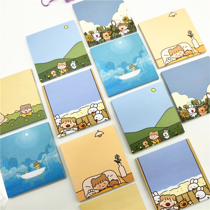 

1 pcs Cute Forest girl Memo Pad Message Notes Decorative mini Notepad Note paper Memo Stationery Office Supplies