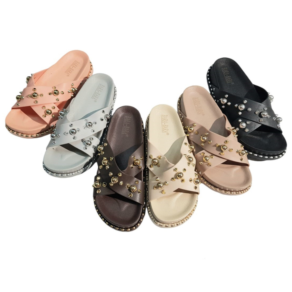 OS Bara~Bara Sandal Silang Mutiara Paku BBJ1823SLPB (I2)