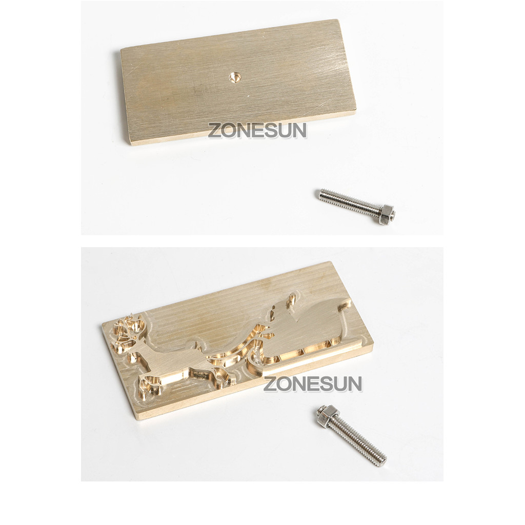 

ZONESUN Custom LOGO Brass Mold Stamp Wood Leather Paper Embossing Mold DIY Design Mouldings Hot Foil Stamping Heat Press Machine