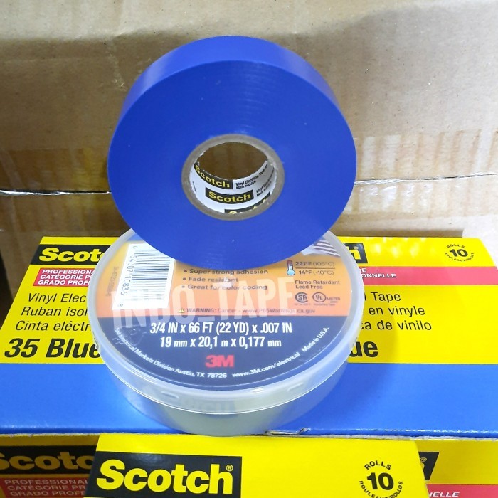 

isolasi scoth 35 Blue/Biru vinyl electrical tape 3M original