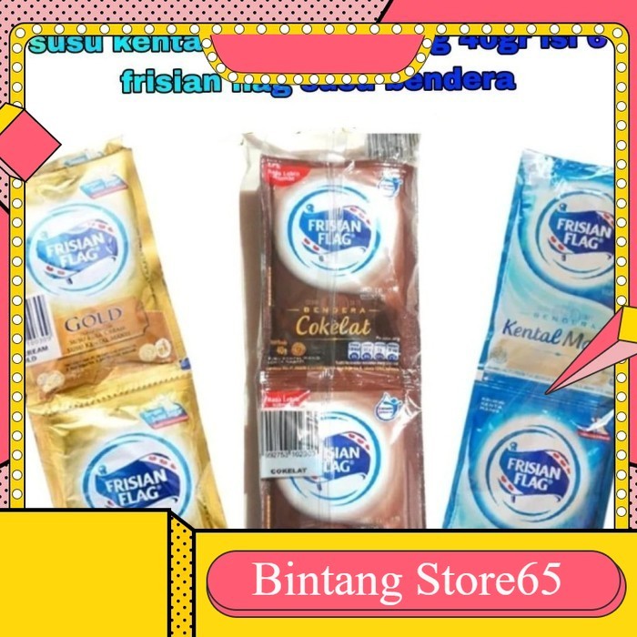 

SUSU KENTAL MANIS BENDERA FRISIAN FLAG PUTIH | COKLAT COKELAT SACHET 40 GR 1 RENCENG RENTENG ISI 6 BUNGKUS - Susu Putih .