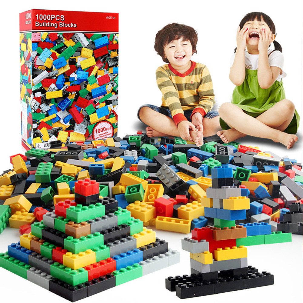 Anak DIY Balok Brick Susun Bahan Kuat 1000pcs Mainan Particle Building Blocks Long Lasting ABS Puzzl