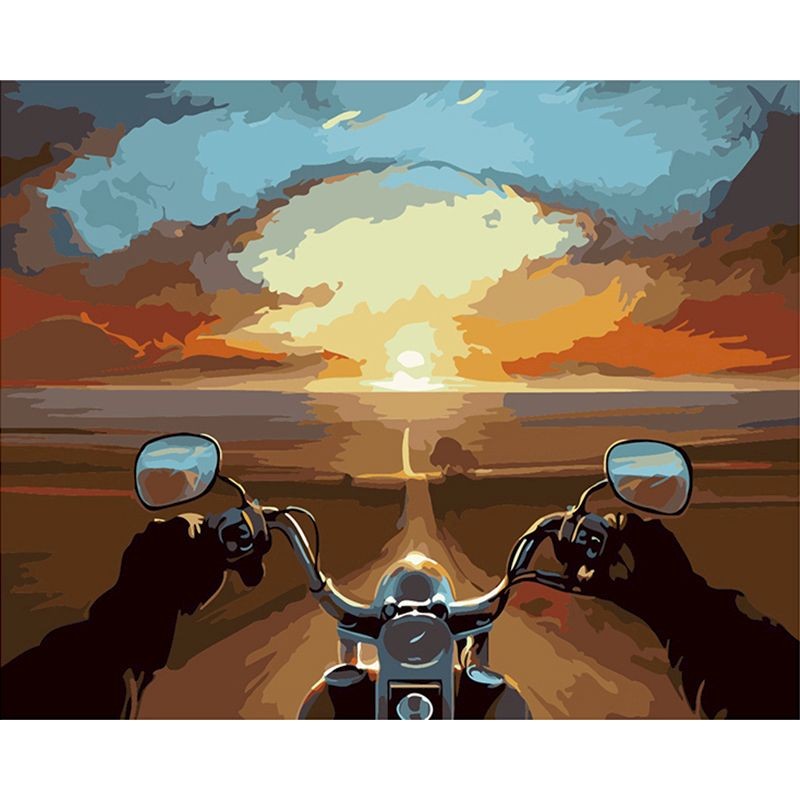 

Painting By Numbers Motorcycle Landscape oil paint by numbers Drawing By Numbers Unique Gift Home Decor