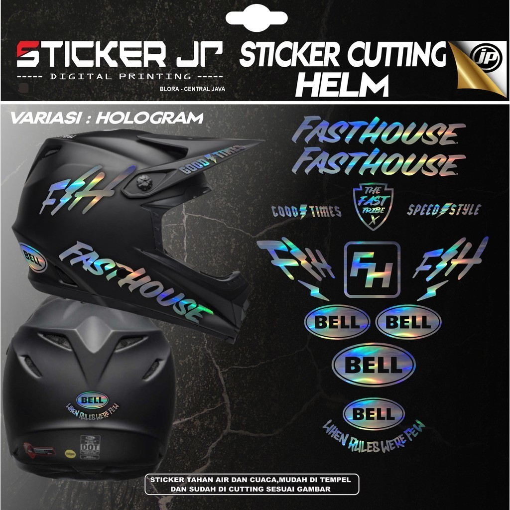 Stiker Helm Cutting - Sticker Helm Trail/ Helm JPX Cross 1 Set Variasi Fast House REAL PICT