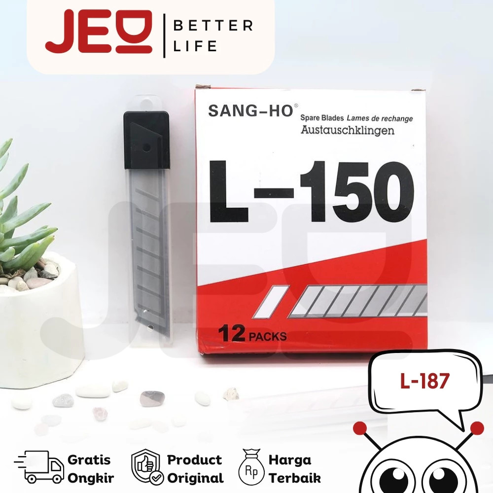 

1 Box isi 12 Tube (60 Pcs) Cutter Blade Refill BESAR/KECIL (L-150/L-750/L-500) Isi Pisau Pemotong Sangho I-187 + Cutter / Pemotong JAZZCO L-500/L-750