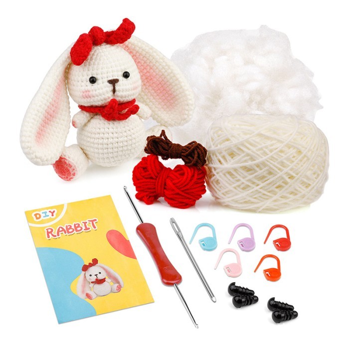 DIY Crochet Kit Paket Belajar Rajut Pemula DIY Crochet Kit Lengkap Paket Belajar Rajut Pemula