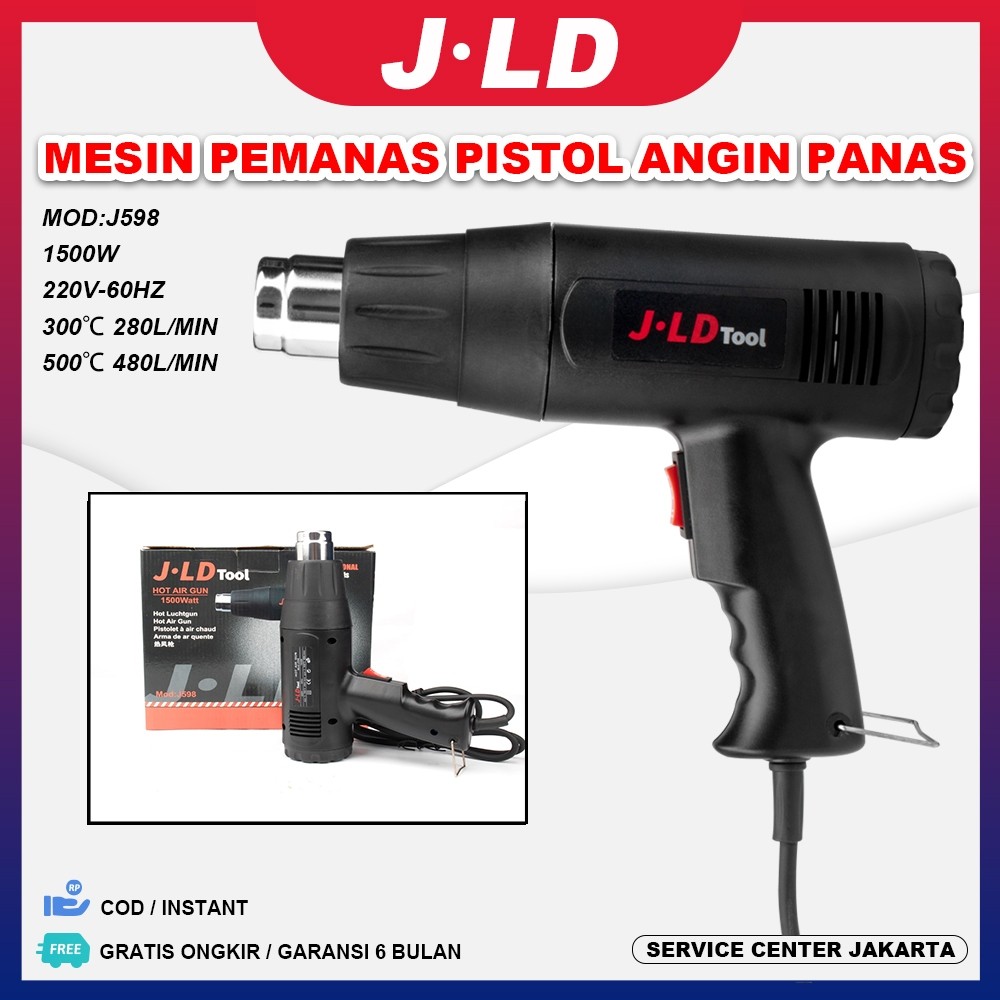 JLD Hot air gun Mesin Pemanas Pistol Angin Panas 1500w Dryer Heat Solder Thermal Heat Gun 2 tingkat 