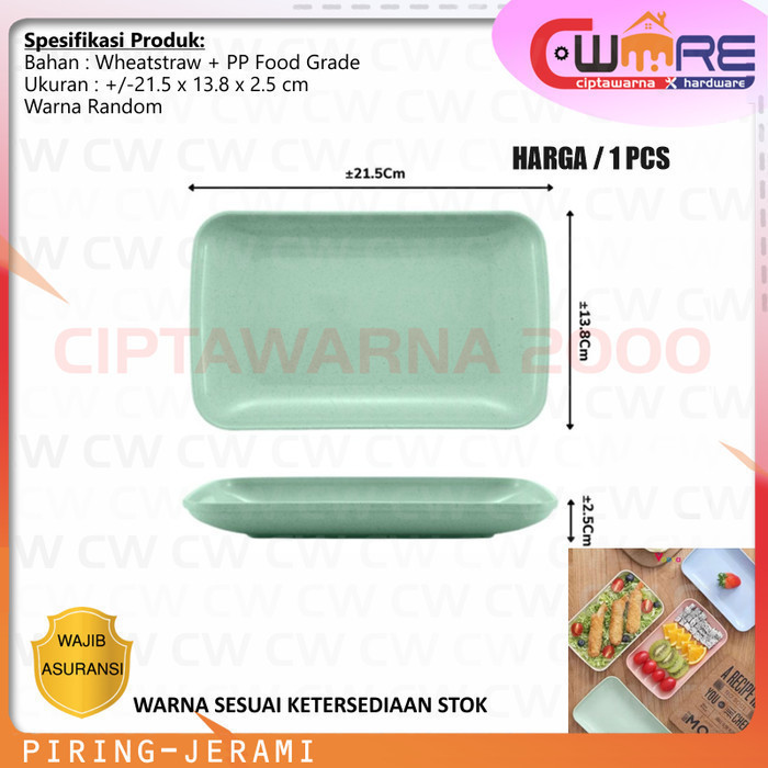 Piring Saji Persegi Panjang Jerami Wadah Tempat Makanan Lauk Kue Prasmanan - NATS cw2h