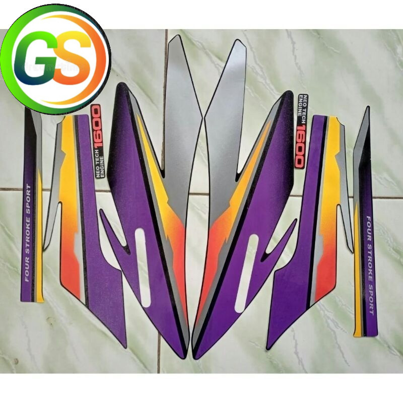 sticker striping lis bodi motor honda gl pro neotech 1997 ungu termurah berkualitas Jaya Stiker