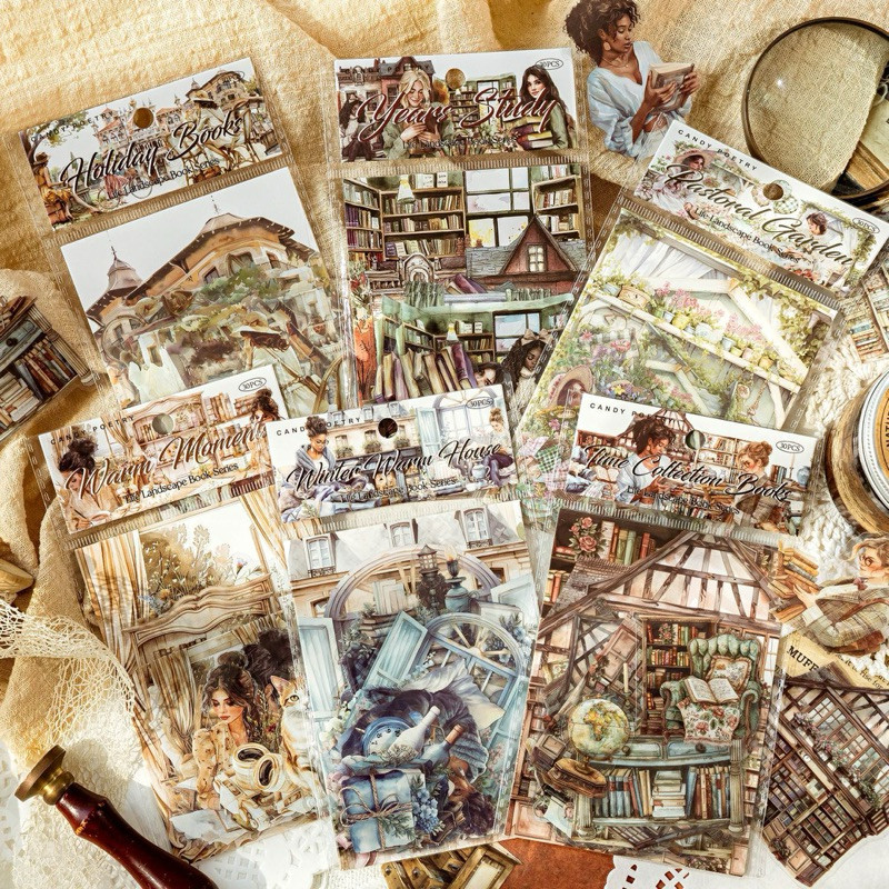 

Journamm.id Paket Stiker Tinta Putih PET Puisi Gula Seri Buku Lanskap Kehidupan Buku Pegangan Karakter Retro Dekorasi Kolase DI