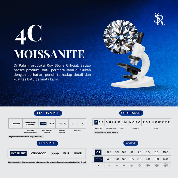 NEW -RoyStone - Cincin Wanita Moissanite Sertifikat GRA Original Lapis Emas - Couple Love Ring - Cin