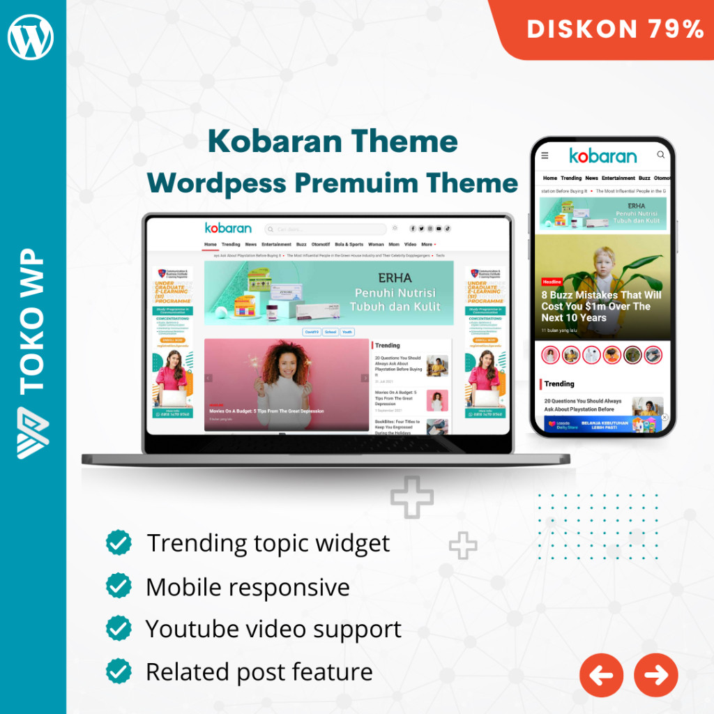 TEMA PORTAL BERITA MIRIP KUMPARAN TERBARU KEREN DAN MURAH WORDPRESS