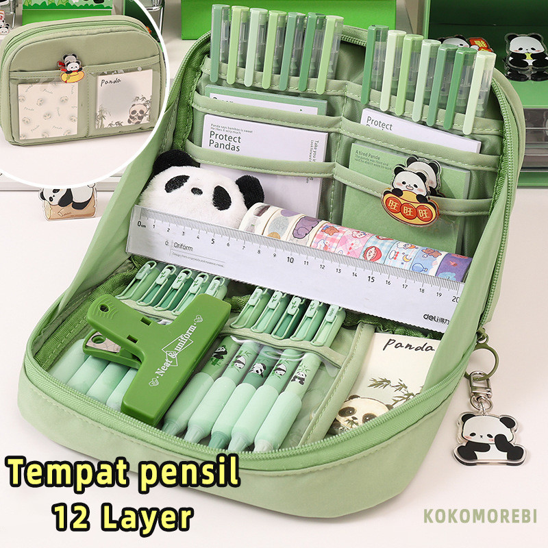 

Tempat Pensil 12 Layer Super Large Capacity Pencil Case Pouch Anak Sekolah Transparan Kapasitas Besar Kotak Pensil Perlengkapan Kantor Stationary Bag