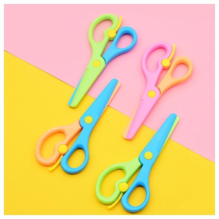 

K3341 Gunting KERTAS Anak / Gunting Plastik Ujung Tumpul / Gunting Aman Safety Scissors D2V