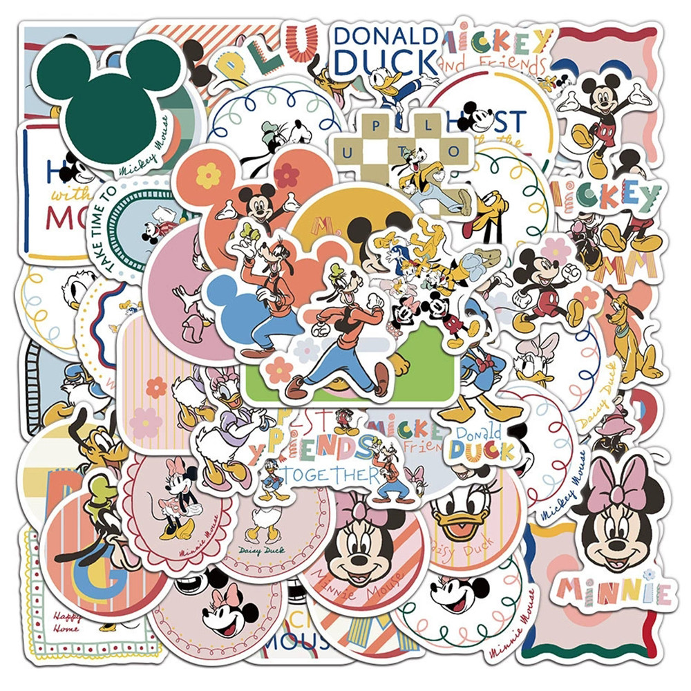 

10/30/50pcs Disney Anime Mickey Mouse Stickers for Kids DIY Phone Notebook Stationery Cute Donald Duck Cartoon Sticker Toy Gift