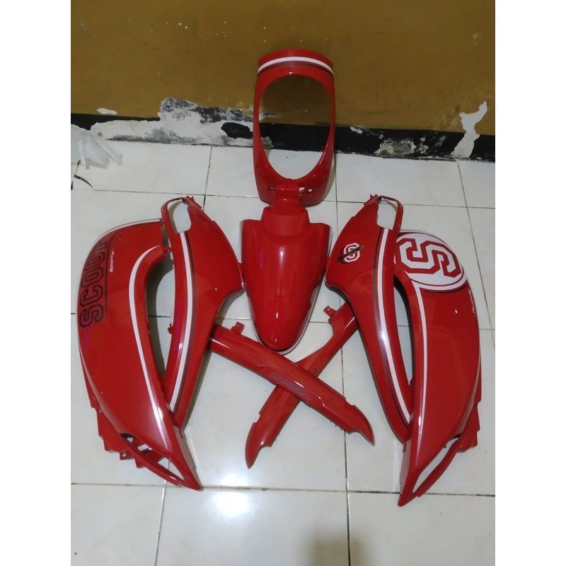 Body Scoopy 2016 Cover Full Sett Body Halus Honda Scoopy Fi Esp Tahun 2013 - 2016 Warna Merah Plus S