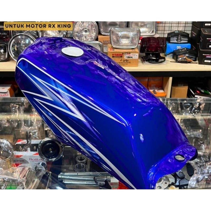 KR15J tangki full tank tangki bensin RX King 2003-2004 biru set striping