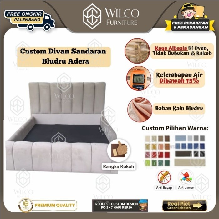 Custom Divan Sandaran Kolam Jumbo 22cm Bludru Adera | Divan Sandaran Celup Custom Bludru Legacy | Di