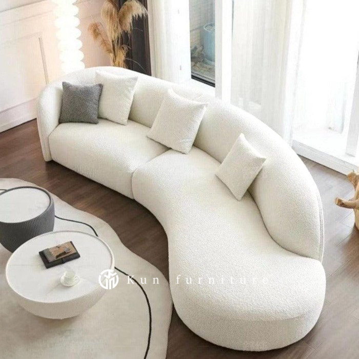 Sofa tamu minimalis modern/sofa lantai kekinian/sofa lengkung rumah - Panjang 250cm