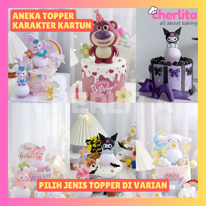 

Topper Kue Karakter Kuromi Cinnamoroll Kartun Anak Hiasan Cake Ultah