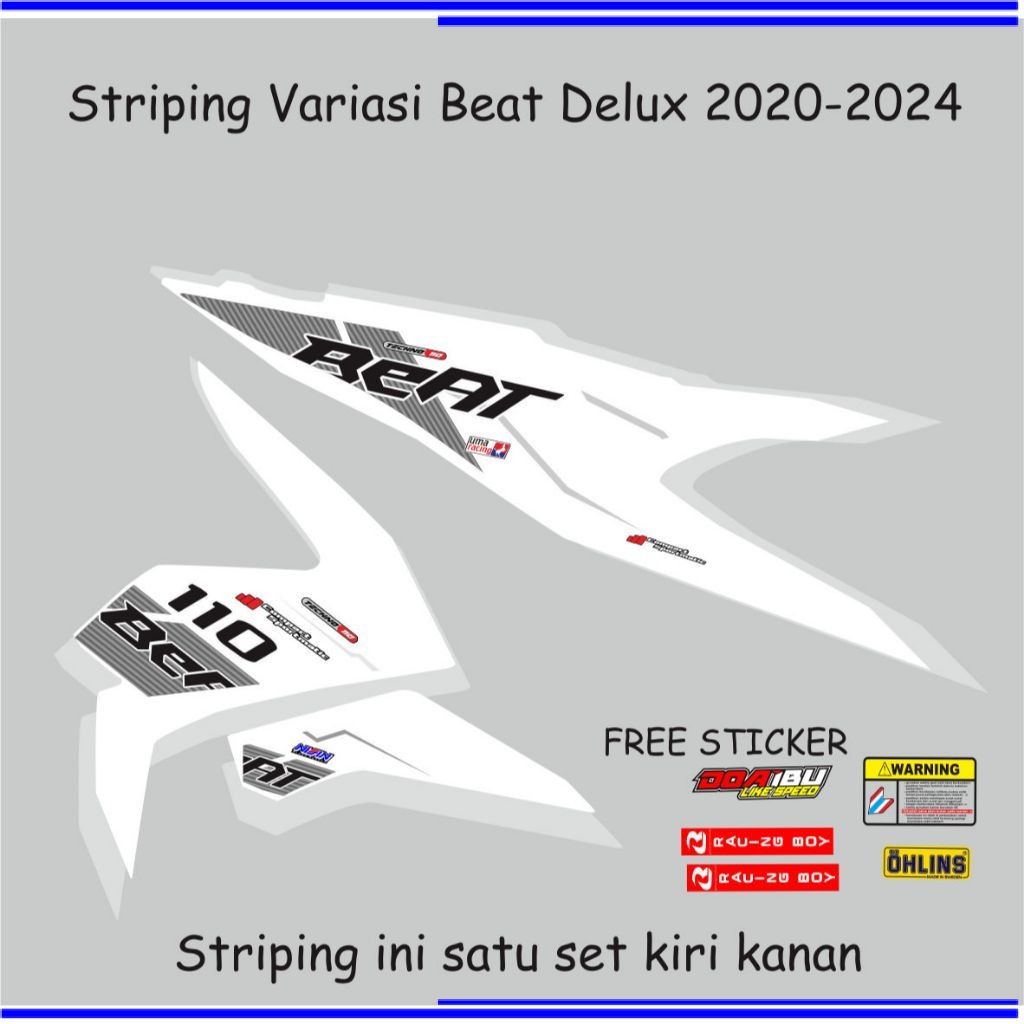 VARIASI striping variasi honda beat2020-2023 delux/beat street motif garis simple