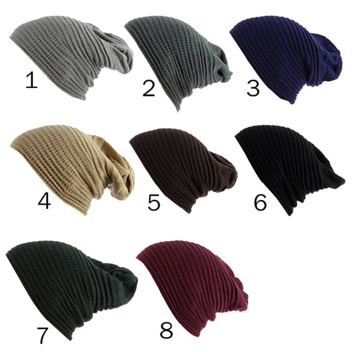 Topi Kupluk Polos Wol / Rajut  Pria/wanita # Tercepat #  ( Hitam )