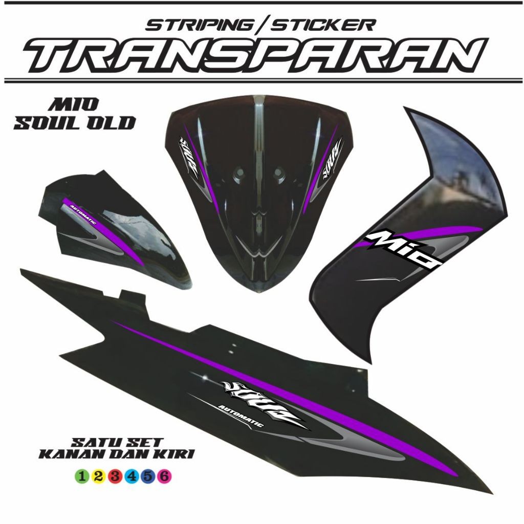 LIS MOTIF KEREN MIO STICKER STRIPING MIO SOUL KARBU- STICKER MOTOR YAMAHA MIO SOUL KARBU TRANSPARAN