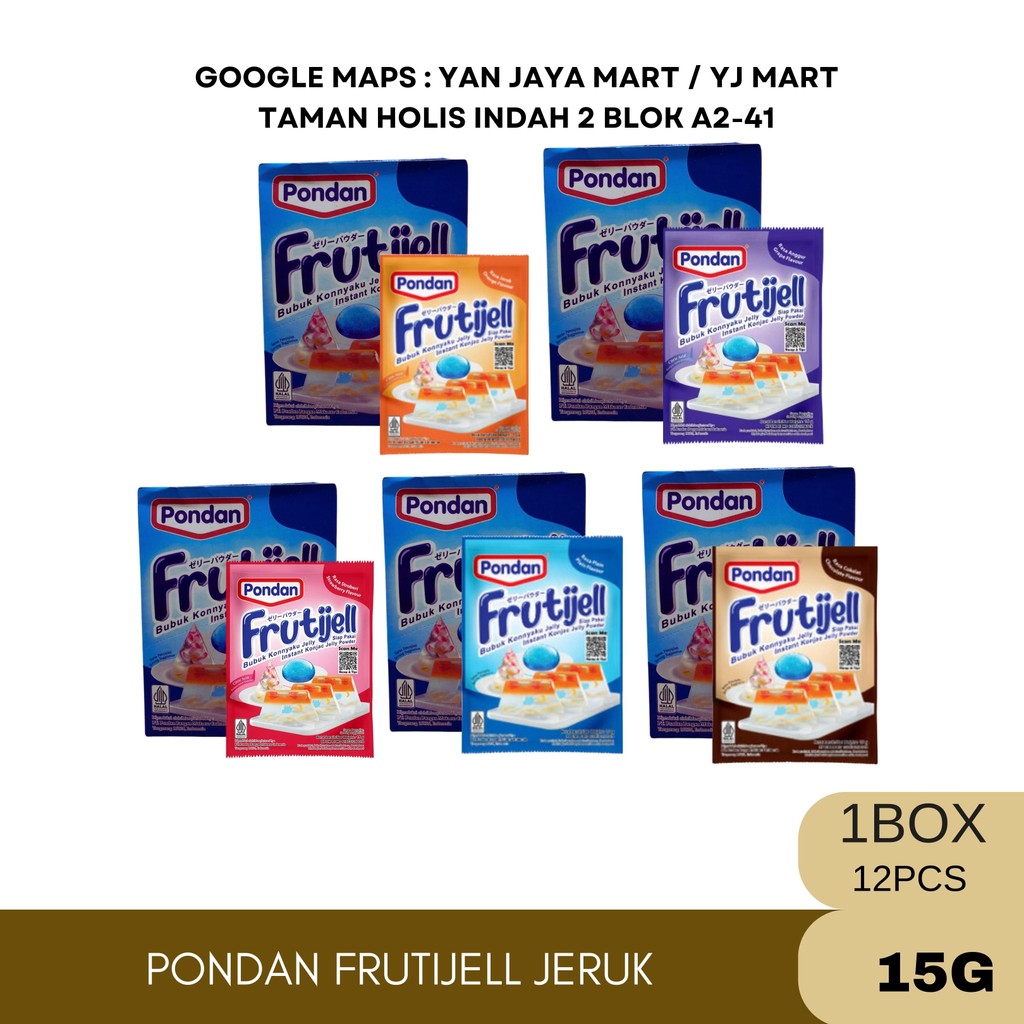 

Pondan Frutijell / Bubuk Konnyaku Jeli / Instan / Jelly Powder / Siap Pakai 15g BOX /12PCS