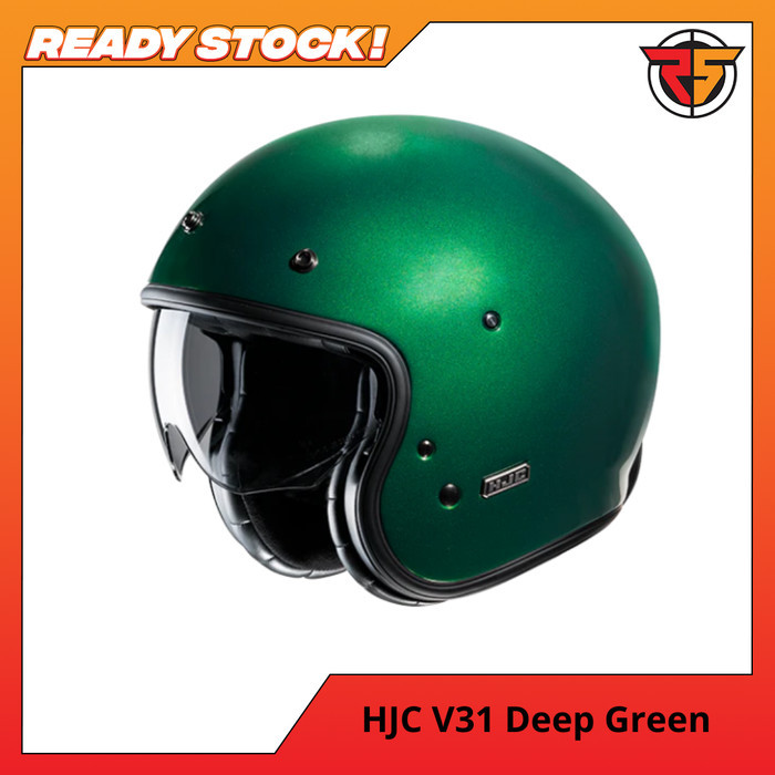 Helm Motor HJC V31 Deep Green Half Face Helmet Original Half Face