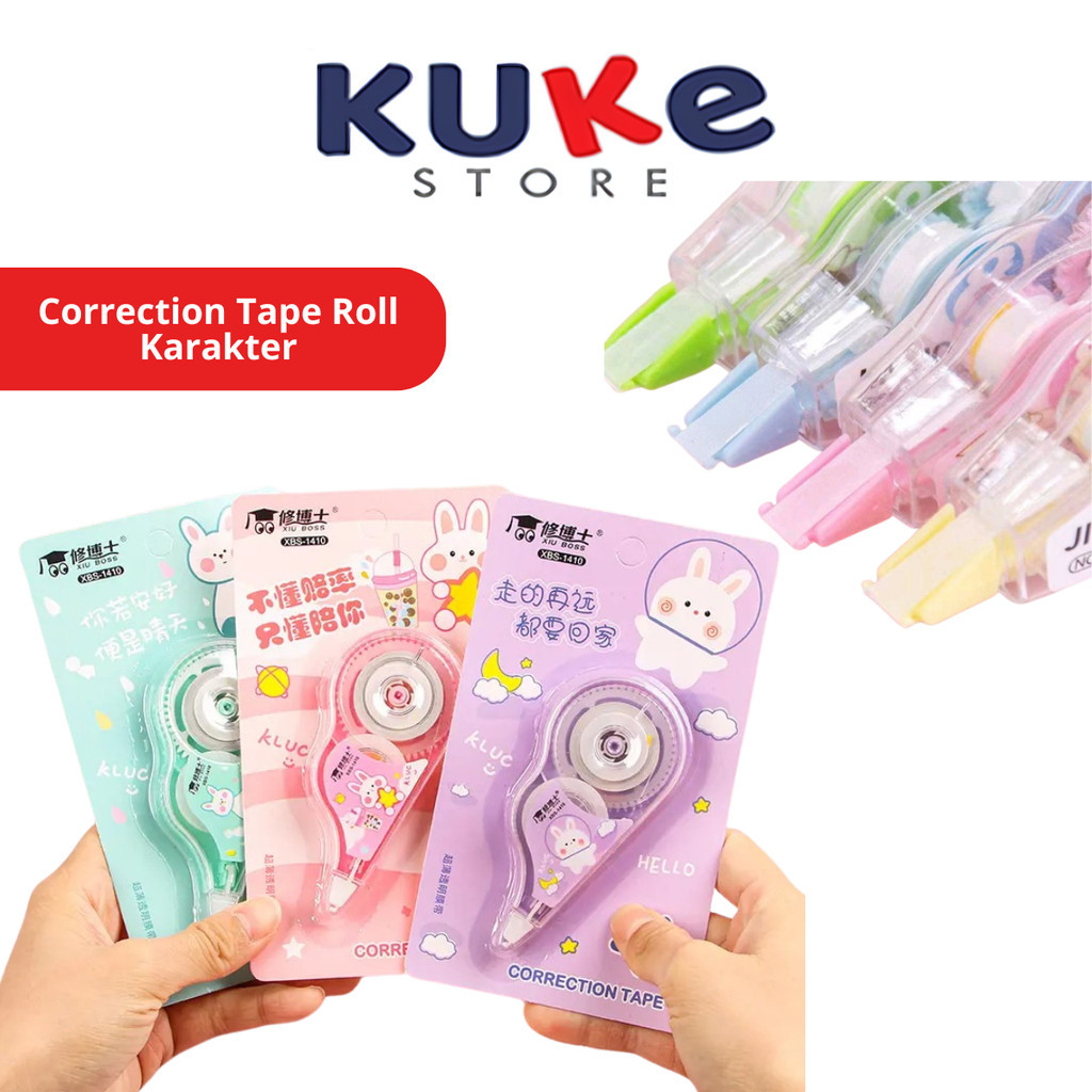 

KUKE Correction Tape 8M / Pita Koreksi Penghapus Pena/ Tipe-x Roll Multiple Color Alat Tulis Sekolah
