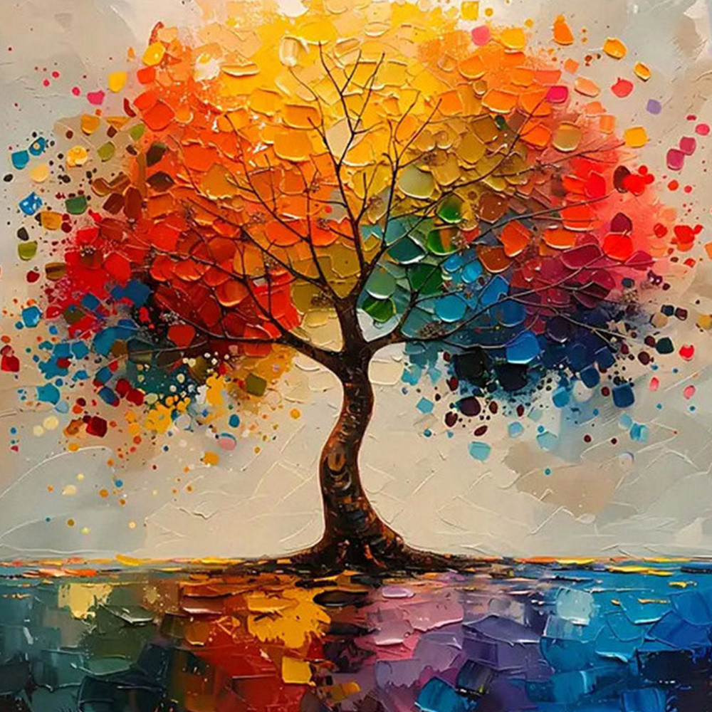 

Drawing By Numbers Tree Of Life Canvas Painting Landscape Color Markers Most Sold Crafts Living Room Decoration