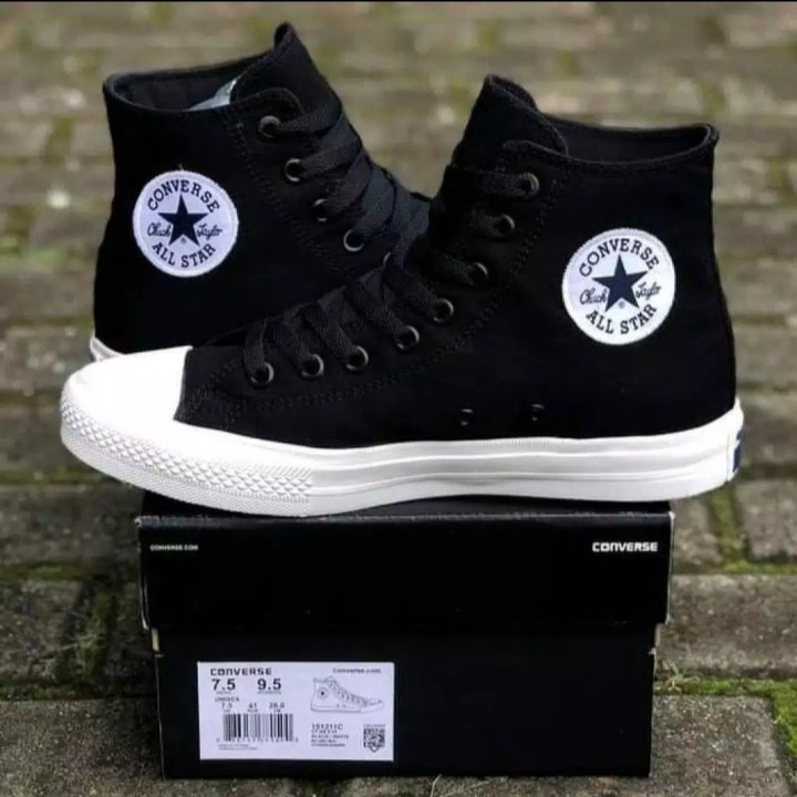 Promo SUPPLIER SEPATU SEKOLAH CONVERSE BOOT HIGH CT ALLSTAR ALL STAR FASHION WARNA HITAM POLOS
