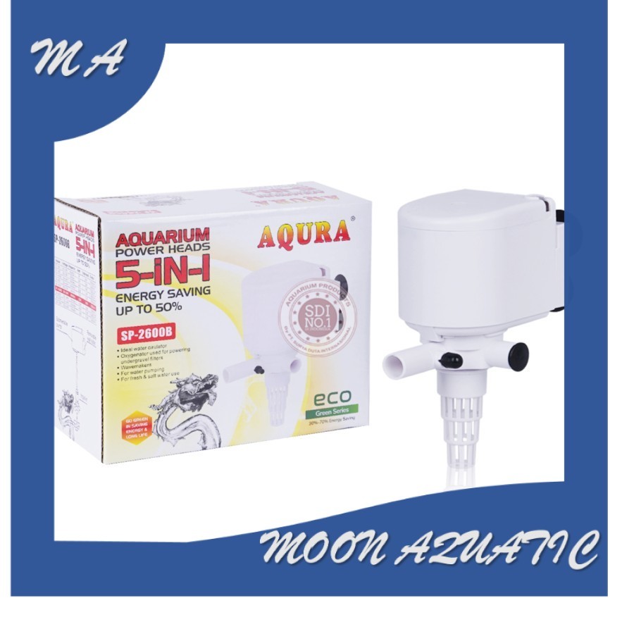 Produk Baru Aqura Pompa Air Celup Power Head AQURA SP 2600 B putih