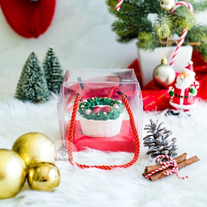 

Box Mika Kue 10x10 + Tali, Kotak Souvenir, Cake,Tart,Roti,Bolu (20pcs) - Tray Lubang Red