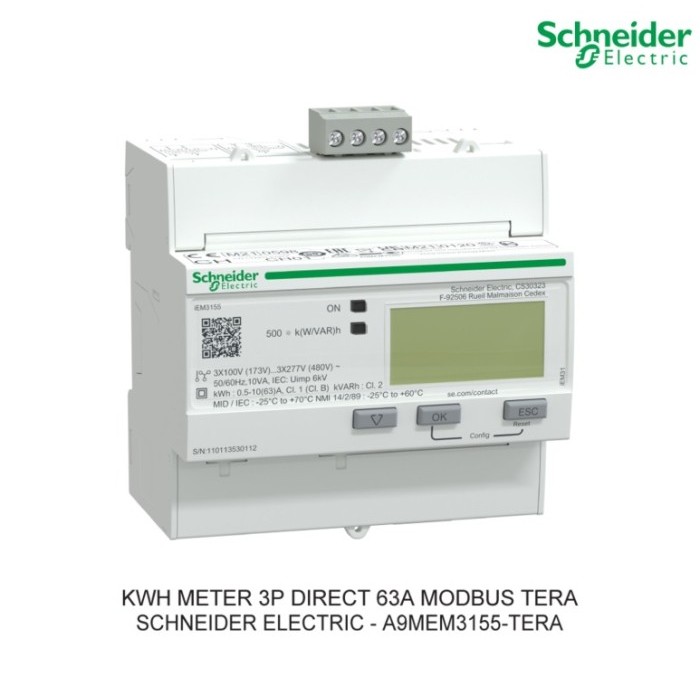 SCHNEIDER KWH METER 3P DIRECT 63A MODBUS TERA