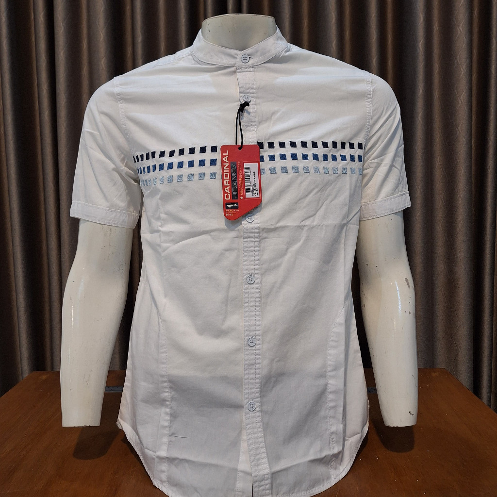 KEMEJA KOKO PUTIH ORIGINAL C3048P08A CARDINAL JEANS LENGAN PENDEK