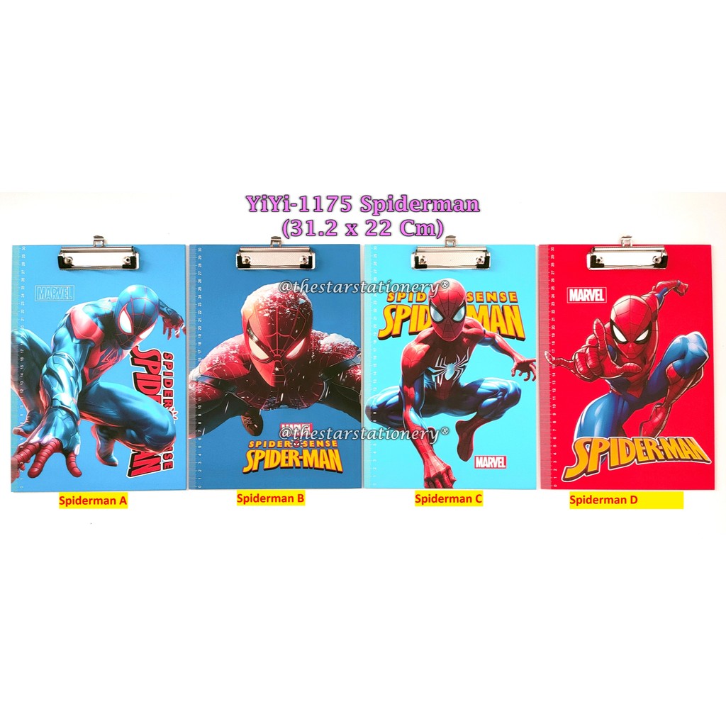 

(1 Biji) Clip Board Spiderman 31.2*22 Cm / Papan Ujian Spiderman A4 / Clipboard GXIMP YiYi-1175