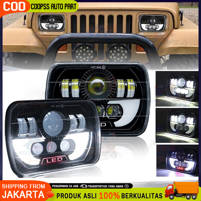 Lampu Led Depan Variasi Kotak LED 7x5  Inch Ori Import Dus Hitam Polos Bisa Untuk Lampu L300 Taft Ka